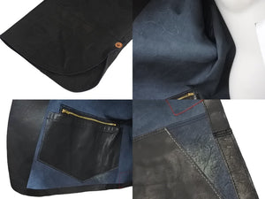 極美品 eYe JUNYA WATANABE MAN アイジュンヤワタナベマン Levi’s リーバイス Wネームレザージャケット WN-J914-100 サイズXL ブラック 中古 4c069201