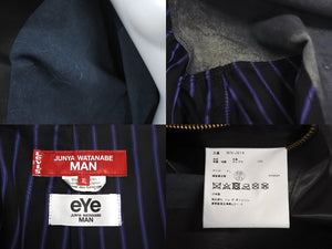 極美品 eYe JUNYA WATANABE MAN アイジュンヤワタナベマン Levi’s リーバイス Wネームレザージャケット WN-J914-100 サイズXL ブラック 中古 4c069201