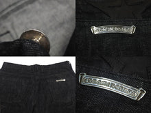 Load image into Gallery viewer, 新品未使用 CHROME HEARTS クロムハーツ フレアニー スターパッチ デニムパンツ サイズ36 ブラック コットン シルバー925 レザー 中古 4c069202