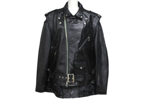 SACAI × Schott サカイ×ショット ダブルライダースジャケット 22-02875M サイズ4 ブラック ワンスター牛革 22AW 美品 中古 4c069206 