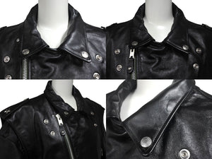 SACAI × Schott サカイ×ショット ダブルライダースジャケット 22-02875M サイズ4 ブラック ワンスター牛革 22AW 美品 中古 4c069206 