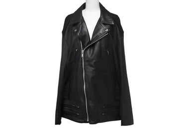 極美品 UNDERCOVER ISM アンダーカバーイズム 後SWEAT切替レザー ライダースジャケット UI2B4205 サイズ4 牛革 ブラック 22AW 中古 4c069207