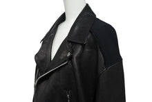 Load image into Gallery viewer, 極美品 UNDERCOVER ISM アンダーカバーイズム 後SWEAT切替レザー ライダースジャケット UI2B4205 サイズ4 牛革 ブラック 22AW 中古 4c069207