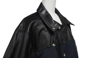 極美品 SACAI × UNDERCOVER サカイ × アンダーカバー ダブルライダースジャケット UCZ9203 サイズ4 牛革 ポリエステル ブラック 中古 4c069210 