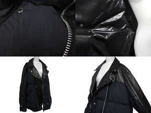 極美品 SACAI × UNDERCOVER サカイ × アンダーカバー ダブルライダースジャケット UCZ9203 サイズ4 牛革 ポリエステル ブラック 中古 4c069210 
