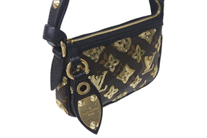 新品同様 LOUIS VUITTON ルイヴィトン ミニポシェットアクセソワール アクセサリーポーチ M60125 モノグラムエクリプス スパンコール 中古 4c069218