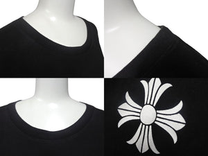 CHROME HEARTS クロムハーツ 長袖Ｔシャツ サイズXL CHプラス スクロールロゴ プリント ブラック ホワイト 良品 中古 4c069220