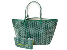Load image into Gallery viewer, 新品未使用 GOYARD ゴヤール サンルイPM バッグ トートバッグ STLOUIPMLTY09CL09P PVC レザー ヘリンボーン グリーン 中古 4c069222