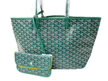 Load image into Gallery viewer, 新品未使用 GOYARD ゴヤール サンルイPM バッグ トートバッグ STLOUIPMLTY09CL09P PVC レザー ヘリンボーン グリーン 中古 4c069222