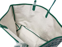 Load image into Gallery viewer, 新品未使用 GOYARD ゴヤール サンルイPM バッグ トートバッグ STLOUIPMLTY09CL09P PVC レザー ヘリンボーン グリーン 中古 4c069222