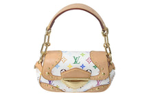 Load image into Gallery viewer, LOUIS VUITTON ルイヴィトン マリリンPM ハンドバッグ M40127 モノグラム マルチカラー ホワイト ゴールド金具 村上隆 美品 中古 4c069224