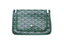 Load image into Gallery viewer, 新品未使用 GOYARD ゴヤール プリュメ ポーチウォレット ショルダーバッグ グリーン PVC レザー シルバー金具 中古 4c069233