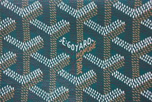 新品未使用 GOYARD ゴヤール プリュメ ポーチウォレット ショルダーバッグ グリーン PVC レザー シルバー金具 中古 4c069233