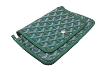 Load image into Gallery viewer, 新品未使用 GOYARD ゴヤール プリュメ ポーチウォレット ショルダーバッグ グリーン PVC レザー シルバー金具 中古 4c069233