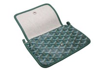 Load image into Gallery viewer, 新品未使用 GOYARD ゴヤール プリュメ ポーチウォレット ショルダーバッグ グリーン PVC レザー シルバー金具 中古 4c069233