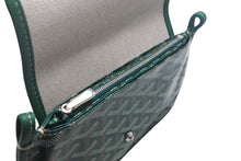 Load image into Gallery viewer, 新品未使用 GOYARD ゴヤール プリュメ ポーチウォレット ショルダーバッグ グリーン PVC レザー シルバー金具 中古 4c069233