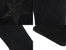 Load image into Gallery viewer, 極美品 CHROME HEARTS クロムハーツ フレアニー スターパッチ デニムパンツ サイズ32 ブラック コットン シルバー925 レザー 中古 4c069236