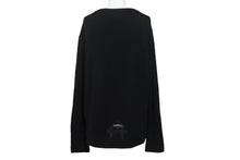 Load image into Gallery viewer, CHROME HEARTS クロムハーツ クロスパッチ カーディガン ブラック CHクロス カシミヤ カーフスキン サイズM 美品 中古 4c069238