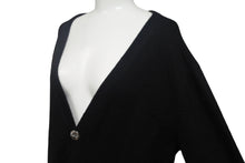 Load image into Gallery viewer, CHROME HEARTS クロムハーツ クロスパッチ カーディガン ブラック CHクロス カシミヤ カーフスキン サイズM 美品 中古 4c069238