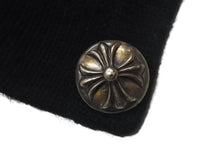 Load image into Gallery viewer, CHROME HEARTS クロムハーツ クロスパッチ カーディガン ブラック CHクロス カシミヤ カーフスキン サイズM 美品 中古 4c069238