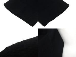 CHROME HEARTS クロムハーツ クロスパッチ カーディガン ブラック CHクロス カシミヤ カーフスキン サイズM 美品 中古 4c069238