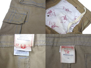 TRUE RELIGION トゥルーレリジョン カーゴパンツ サイズ34 ベージュ コットン 刺繍 ヴィンテージ 美品 中古 4c069250