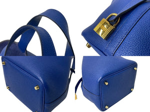 極美品 HERMES エルメス ピコタンロックPM Z刻印 18 トリヨンクレマンス ブルーロワイヤル ハンドバッグ 中古 4c069266