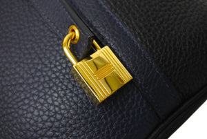 極美品 HERMES エルメス ピコタンロックMM ハンドバッグ Y刻印 トリヨンクレマンス ブルーニュイ ブルーザンジバル 中古 4c069267