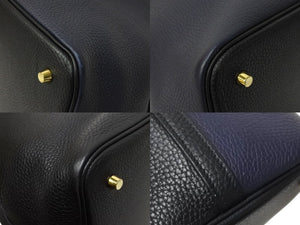 極美品 HERMES エルメス ピコタンロックMM ハンドバッグ Y刻印 トリヨンクレマンス ブルーニュイ ブルーザンジバル 中古 4c069267