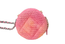 Load image into Gallery viewer, 極美品 CHANEL シャネル シャネル19 ラウンド チェーンショルダーバッグ 30番台 ツイード ピンク オレンジ ココマーク 中古 4c069269
