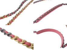 Load image into Gallery viewer, 極美品 CHANEL シャネル シャネル19 ラウンド チェーンショルダーバッグ 30番台 ツイード ピンク オレンジ ココマーク 中古 4c069269