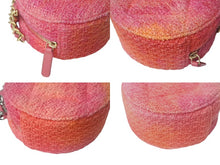 Load image into Gallery viewer, 極美品 CHANEL シャネル シャネル19 ラウンド チェーンショルダーバッグ 30番台 ツイード ピンク オレンジ ココマーク 中古 4c069269