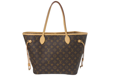 極美品 LOUIS VUITTON ルイヴィトン モノグラム ネヴァーフルMM M40995 ブラウン PVC レザー 中古 4c069270