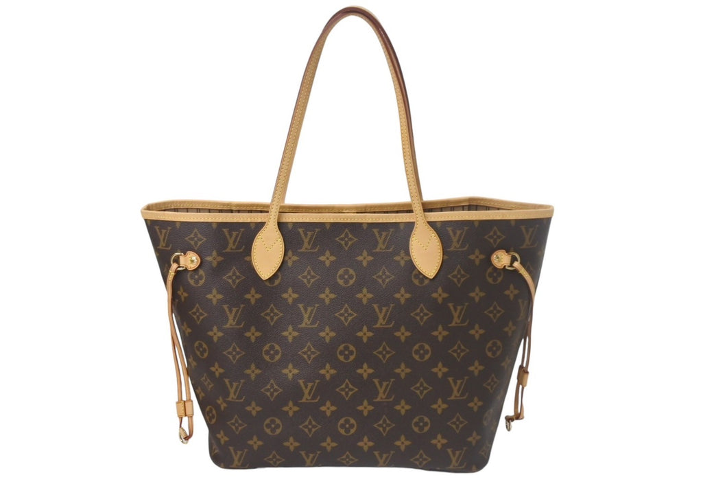 極美品 LOUIS VUITTON ルイヴィトン モノグラム ネヴァーフルMM M40995 ブラウン PVC レザー 中古 4c069270