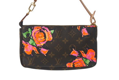 新品同様品 LOUIS VUITTON ルイ ヴィトン モノグラムローズ ポシェット アクセソワール M48615 ブラウン ピンク 中古 4c069274