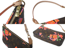 Load image into Gallery viewer, 新品同様品 LOUIS VUITTON ルイ ヴィトン モノグラムローズ ポシェット アクセソワール M48615 ブラウン ピンク 中古 4c069274