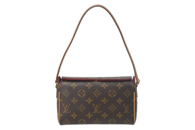 極美品 LOUIS VUITTON ルイヴィトン レシタル ハンドバッグ M51900 モノグラムキャンバス ブラウン 中古 4c069275