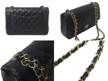 Load image into Gallery viewer, CHANEL シャネル デカマトラッセ 30cm Wフラップ Wチェーンショルダーバッグ 14番台 キャビアスキン ブラック ゴールド金具 美品 中古 4c069286