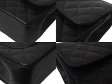 Load image into Gallery viewer, CHANEL シャネル デカマトラッセ 30cm Wフラップ Wチェーンショルダーバッグ 14番台 キャビアスキン ブラック ゴールド金具 美品 中古 4c069286