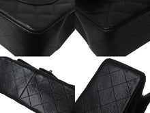 Load image into Gallery viewer, CHANEL シャネル デカマトラッセ 30cm Wフラップ Wチェーンショルダーバッグ 14番台 キャビアスキン ブラック ゴールド金具 美品 中古 4c069286
