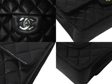 Load image into Gallery viewer, CHANEL シャネル マトラッセ25 Wチェーンショルダーバッグ Wフラップ ココマーク 6番台 ラムスキン ブラック シルバー金具 美品 中古 4c069287