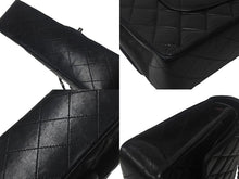 Load image into Gallery viewer, CHANEL シャネル マトラッセ25 Wチェーンショルダーバッグ Wフラップ ココマーク 6番台 ラムスキン ブラック シルバー金具 美品 中古 4c069287