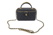 Load image into Gallery viewer, 新品未使用 CHANEL シャネル チェーンショルダーバッグ 2WAYバニティバッグ AP2199 ココマーク ランダム番台 ブラック ラムスキン 中古 4c069288