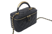 Load image into Gallery viewer, 新品未使用 CHANEL シャネル チェーンショルダーバッグ 2WAYバニティバッグ AP2199 ココマーク ランダム番台 ブラック ラムスキン 中古 4c069288