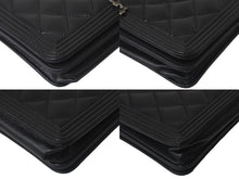 Load image into Gallery viewer, CHANEL シャネル ボーイシャネル チェーンショルダーバッグ 25番台 キャビアスキン ココマーク ブラック シルバー金具 美品 中古 4c069289