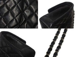 CHANEL シャネル マトラッセ25 Wチェーンショルダーバッグ Wフラップ ココマーク 6番台 ラムスキン ブラック シルバー金具 美品 中古 4c069291
