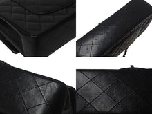 Load image into Gallery viewer, CHANEL シャネル マトラッセ25 Wチェーンショルダーバッグ Wフラップ ココマーク 6番台 ラムスキン ブラック シルバー金具 美品 中古 4c069291