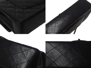 CHANEL シャネル マトラッセ25 Wチェーンショルダーバッグ Wフラップ ココマーク 6番台 ラムスキン ブラック シルバー金具 美品 中古 4c069291