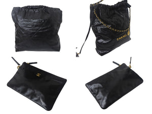 極美品 CHANEL シャネル シャネル22 ハンドバッグ AS3261 ランダム番台 シャイニー カーフスキン ゴールド金具 中古 4c069292