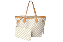 Load image into Gallery viewer, LOUIS VUITTON 新型 ルイヴィトン ネヴァーフルMM ハンドバッグ N41361 ダミエアズールキャンバス ホワイト 美品 中古 4c069293